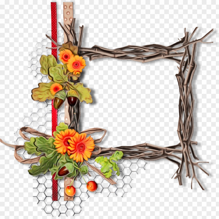 Wildflower Picture Frame Floral Design PNG