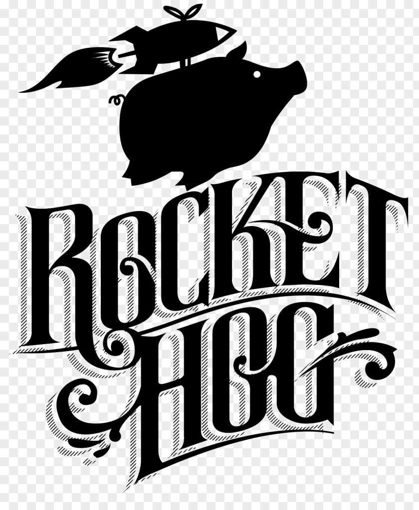 Stench Flying Logo Rocket Hog Wordmark Brand Font PNG