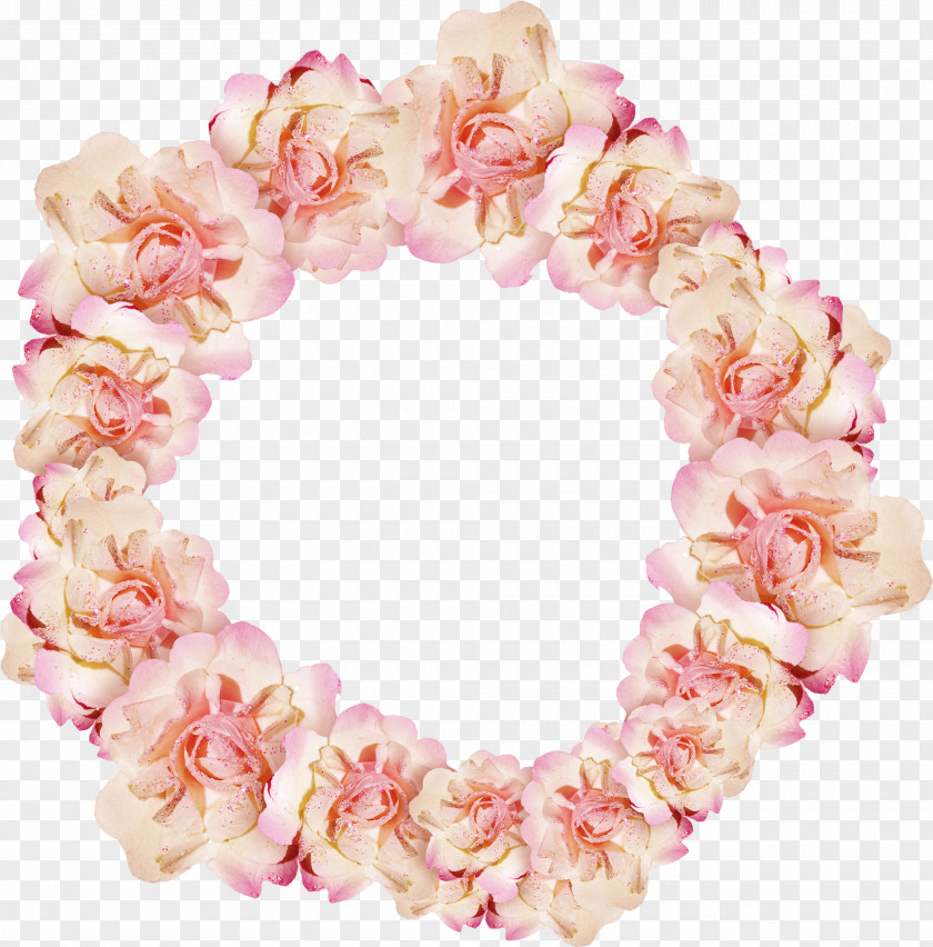 Flower Round Cut Flowers Picture Frames Pink Floral Design PNG