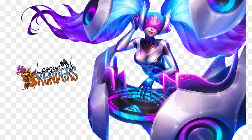 League Of Legends DJ Sona Desktop Wallpaper Art PNG