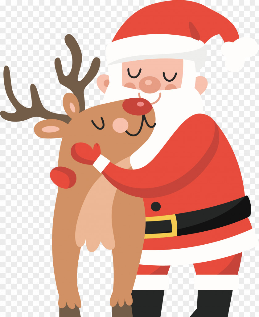 Your Invited Skating Santa Claus's Reindeer Christmas Day Image PNG