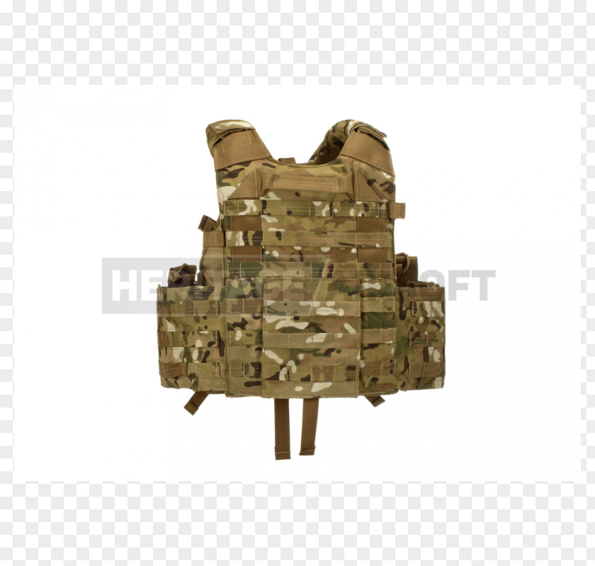 Military Camouflage Soldier Plate Carrier System MOLLE MultiCam PNG