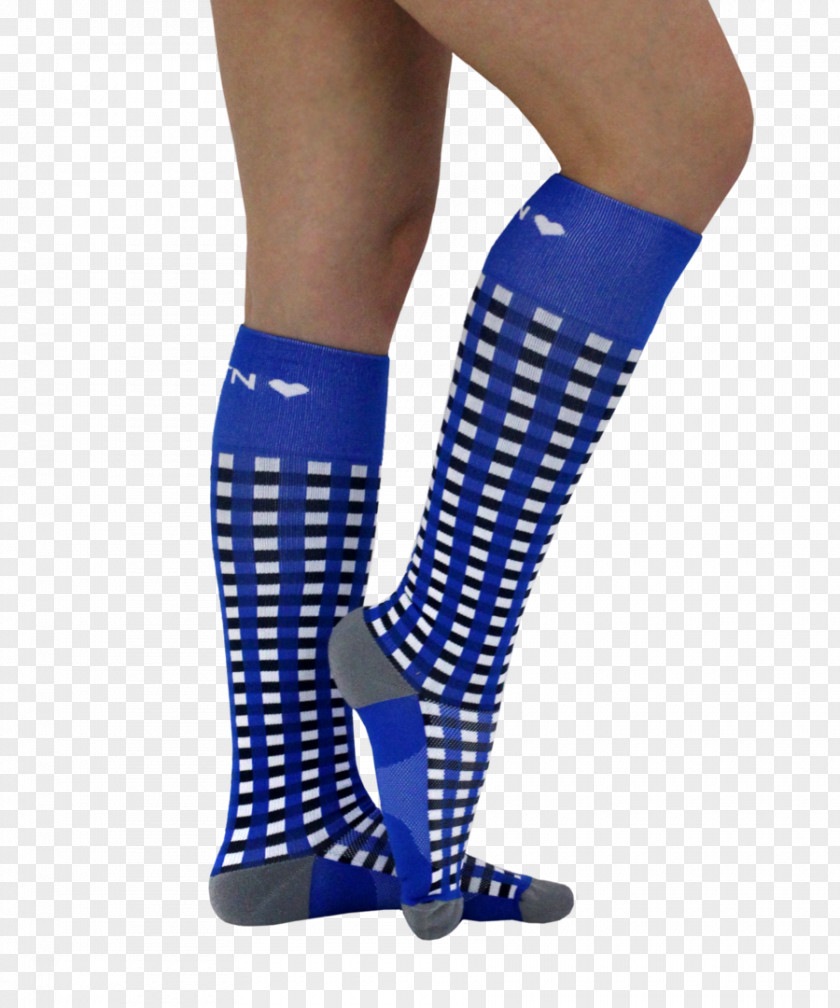 Cobalt Blue Sock Compression Stockings Knee Highs Calf Ankle PNG
