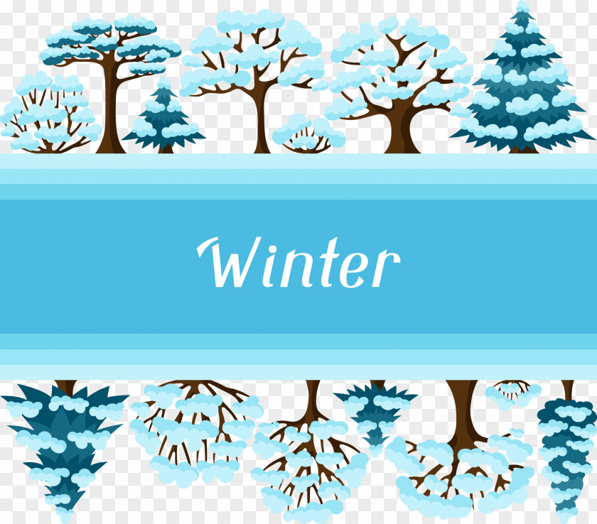 Decorative Blue Winter Pine Photography Illustration PNG