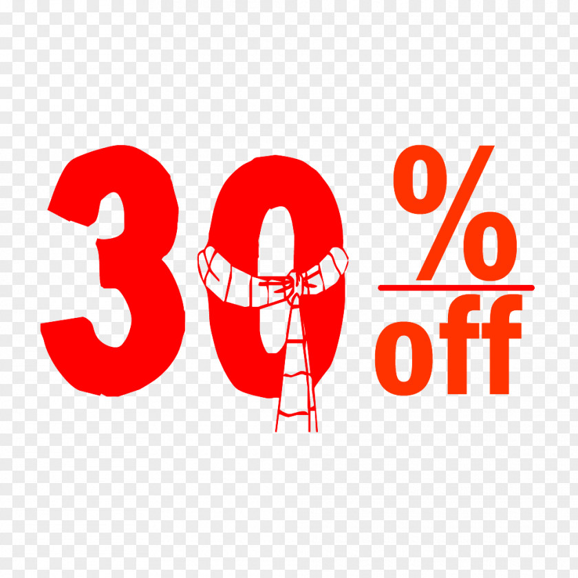 Christmas 30% Discount Tag. PNG