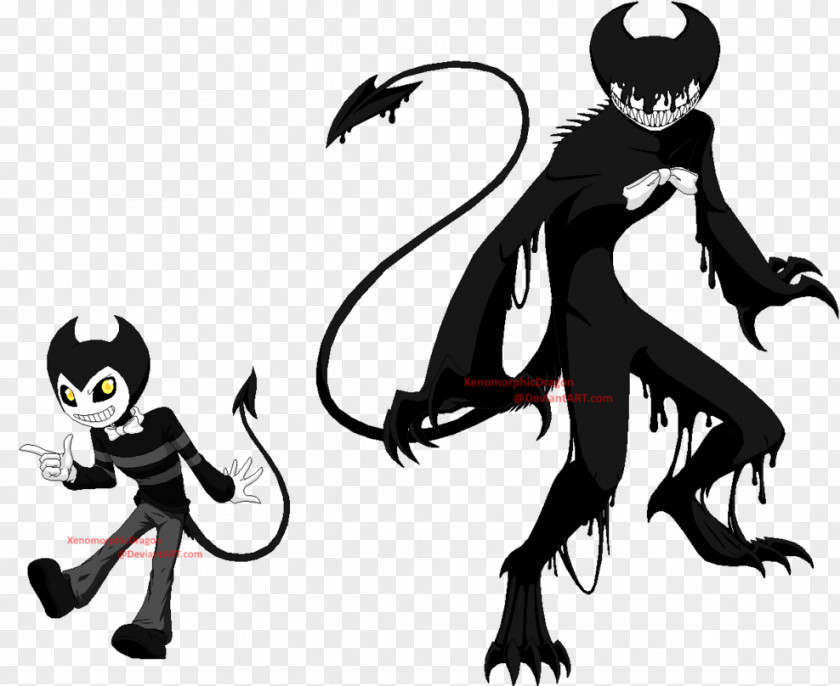 Demon Bendy And The Ink Machine Digital Art Drawing PNG