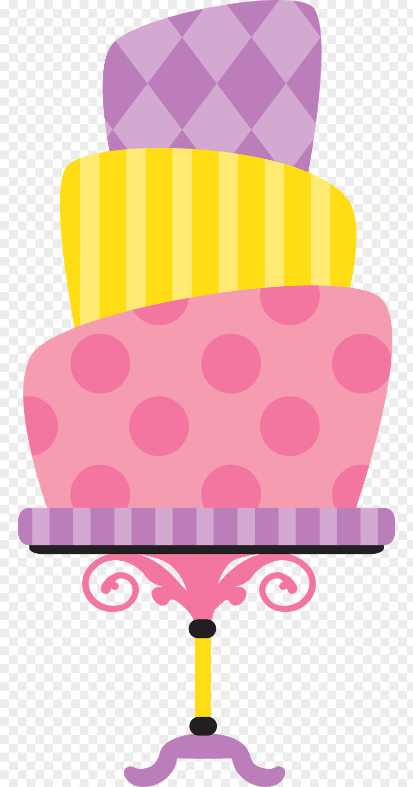 Wonderland Birthday Cake Party Paper Clip Art PNG