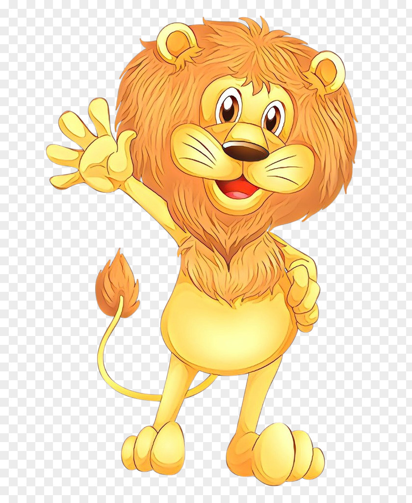 Animation Yellow Cartoon Animated Lion Big Cats PNG