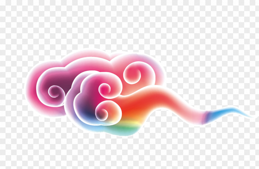 Colorful Moire Xiangyun County Cloud Iridescence Clip Art PNG