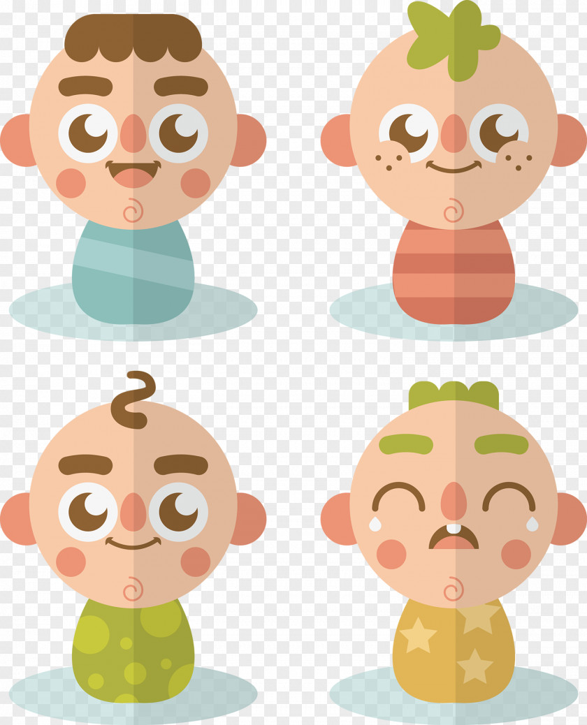 Cute Little Baby Expression Vector Crying Face Euclidean PNG