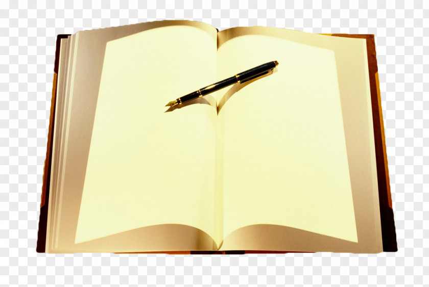 Yellow Blank Book Pen Clip Art PNG