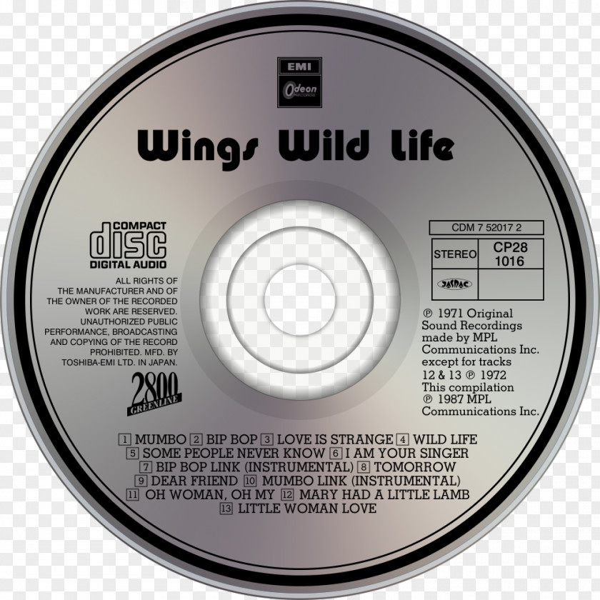 Design Compact Disc Wild Life Paul McCartney And Wings PNG