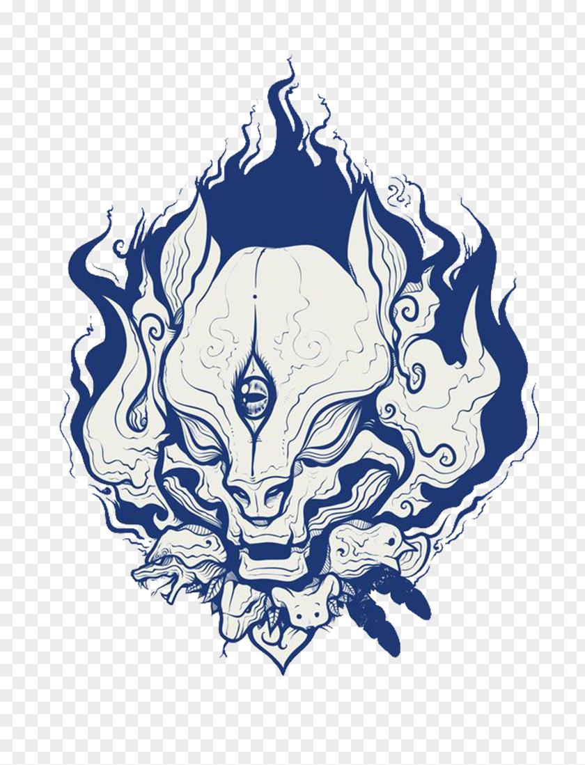 Flame Monster Illustration Digital Drawing Behance PNG