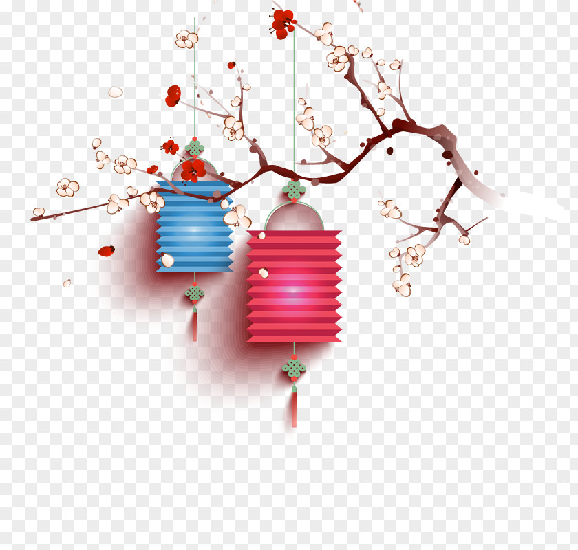 Plum New Year Lantern Chinese Lunar PNG