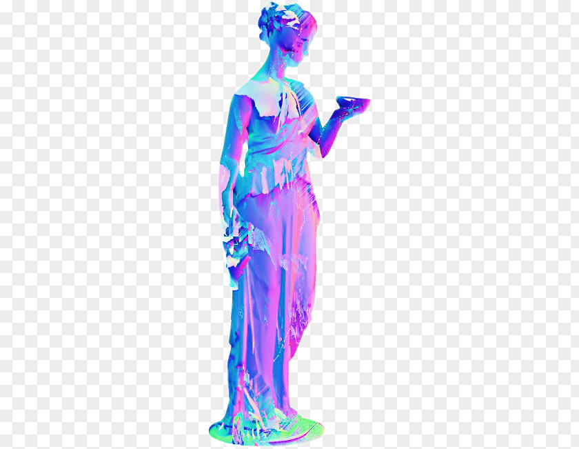 Vaporwave Art Roman Sculpture Statue PNG