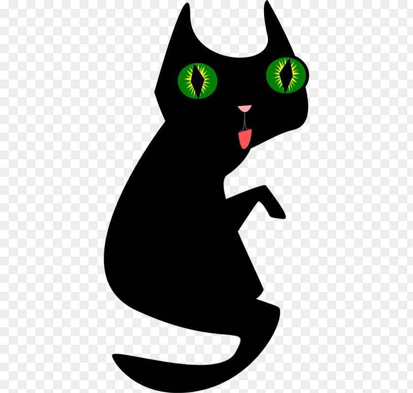 Cartoon Black Cat Kitten Clip Art PNG