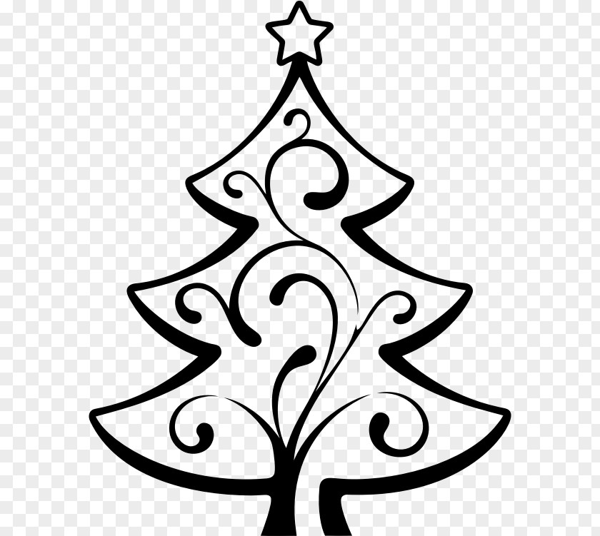 Christmas Ornament Line Art Tree PNG