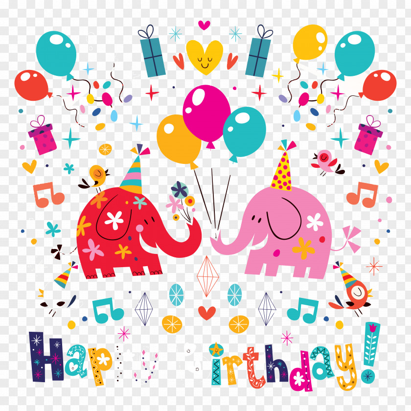 Happy Birthday Poster Background Shading Anniversary Illustration PNG