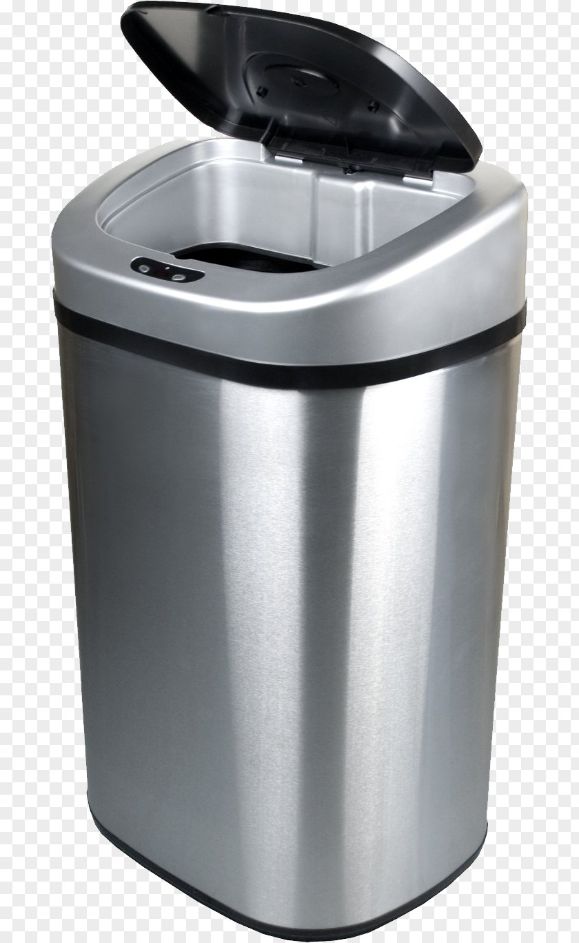 Trash Can Waste Container Stainless Steel Recycling PNG