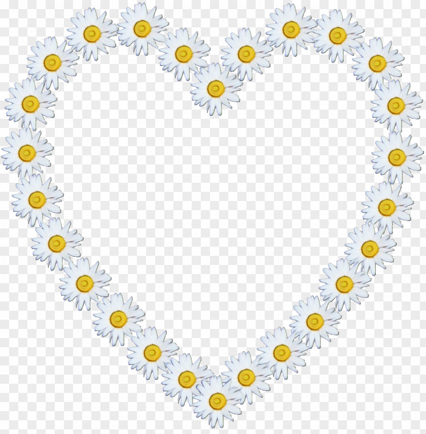 Yellow White Flower Heart PNG