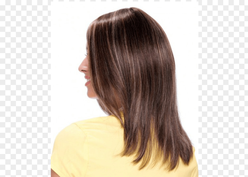 Medium Length Denim Skirt Layered Hair Wig Step Cutting Coloring PNG