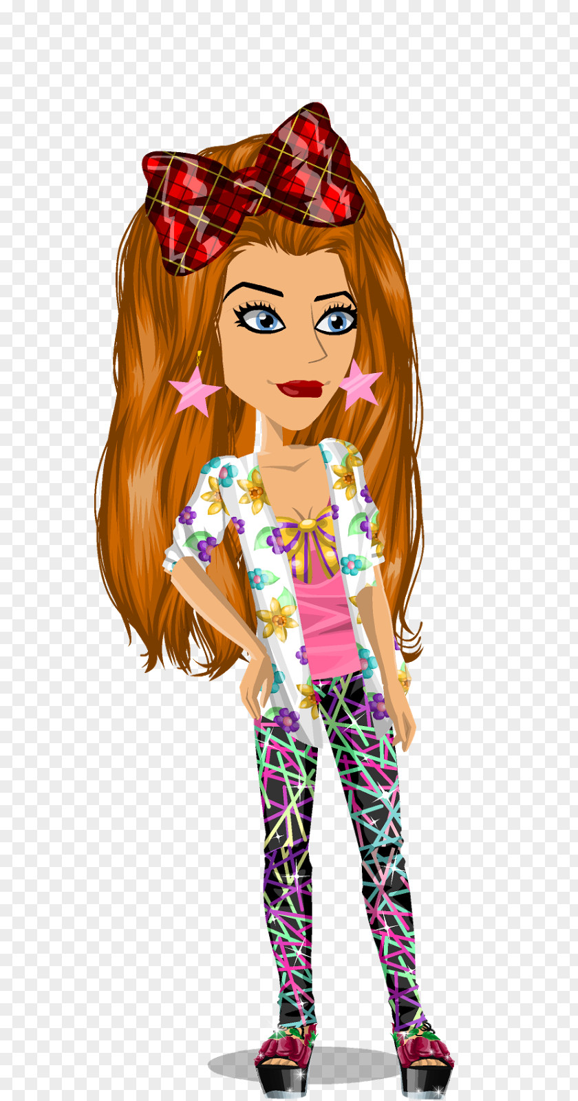 Moviestarplanet Streamer Illustration Brown Hair Barbie Cartoon Character PNG