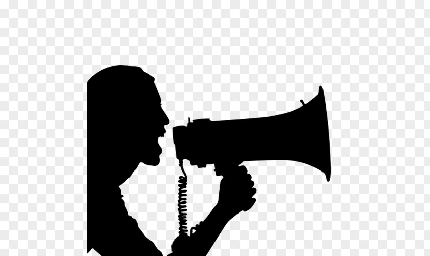 People Take Notice Of Small Trumpet Silhouette Megaphone Clip Art PNG