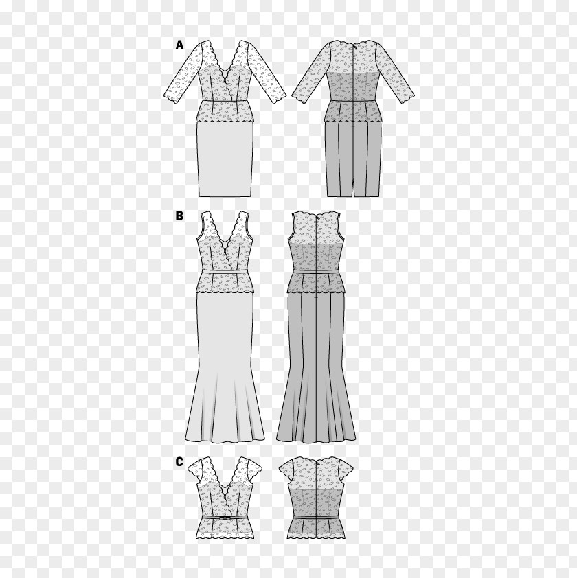 Sewing Supplies Dress Burda Style Fashion Avondjurk Pattern PNG