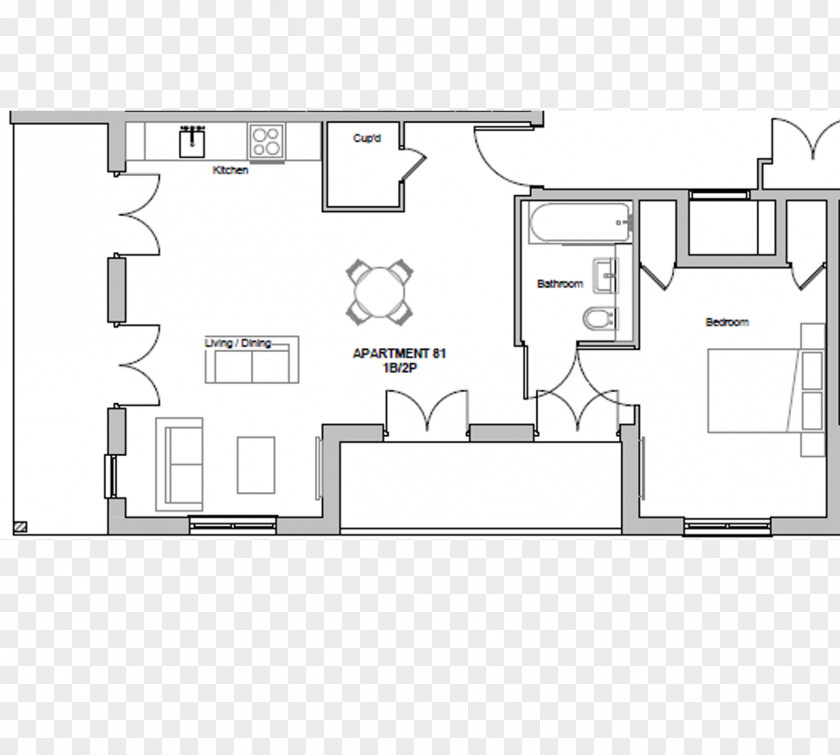 Angle Floor Plan White PNG