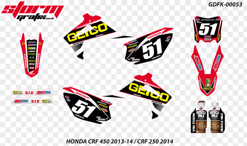 Motocross Honda CRF250L CRF450R Graphic Kit CRF Series PNG