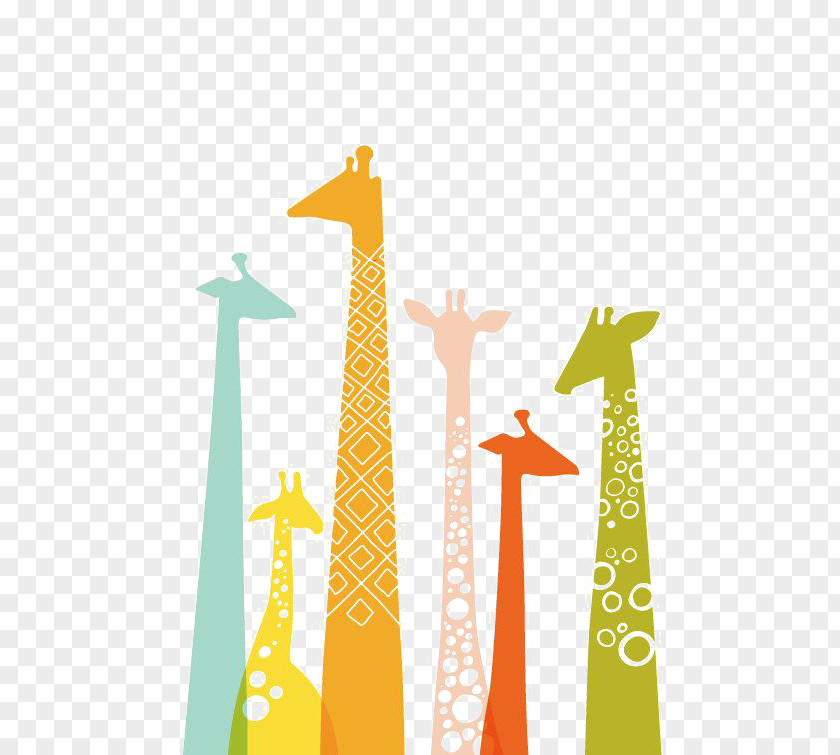 Cartoon Giraffe Wall Decal Nursery Room Sticker PNG