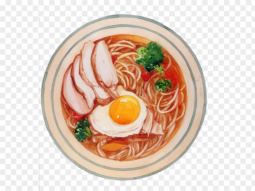 Egg Bacon Bowl Surface Ramen Japanese Cuisine Hot Dry Noodles Beef Noodle Soup PNG