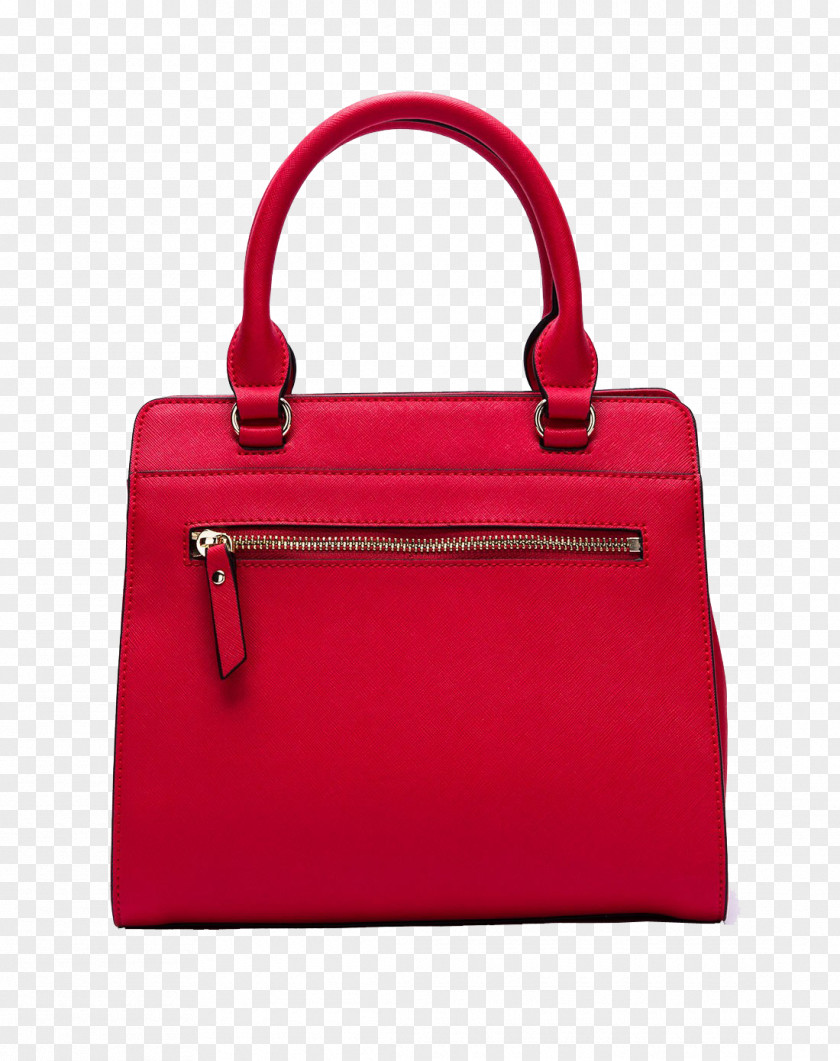 Red Zipper Bag Tote Handbag Leather PNG