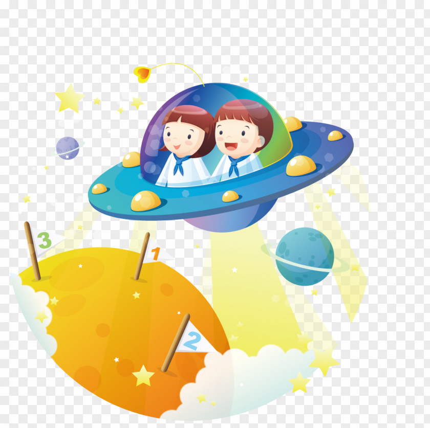 By UFO Aliens Unidentified Flying Object Cartoon Saucer PNG