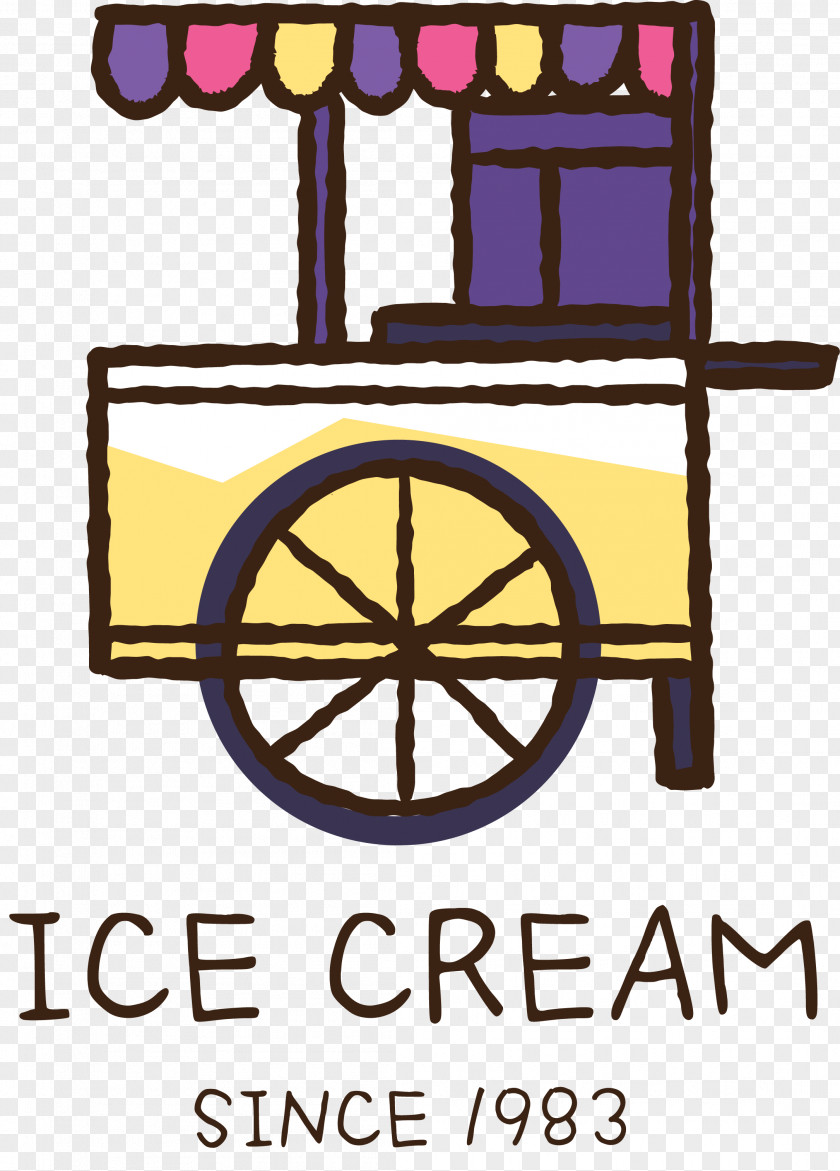 Color Cartoon Hand Painted Ice Cream Label Clip Art PNG