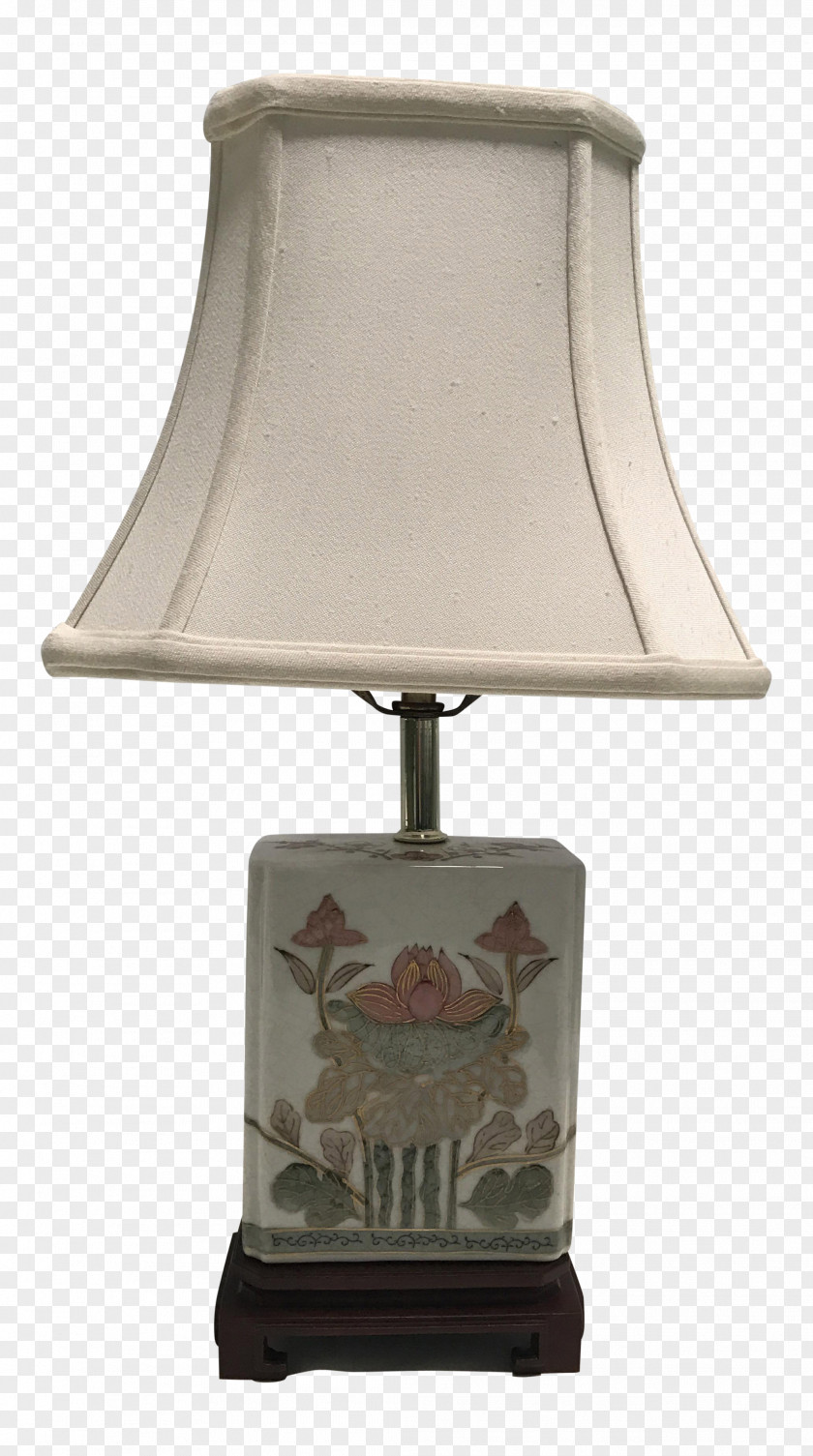 Hand Painted Lamp Chinoiserie Table 1920s Electric Light Design PNG