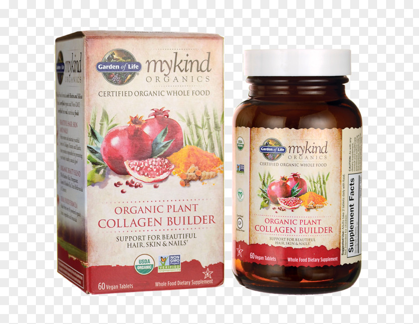 Organic Plant Food Garden Of Life Mykind Organics Collagen Builder Vitamin Veganism PNG