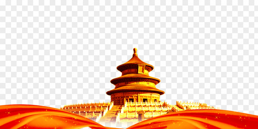 Creative Golden Frame Material Temple Of Atmospheric Elements Heaven Summer Palace Forbidden City Yonghe PNG