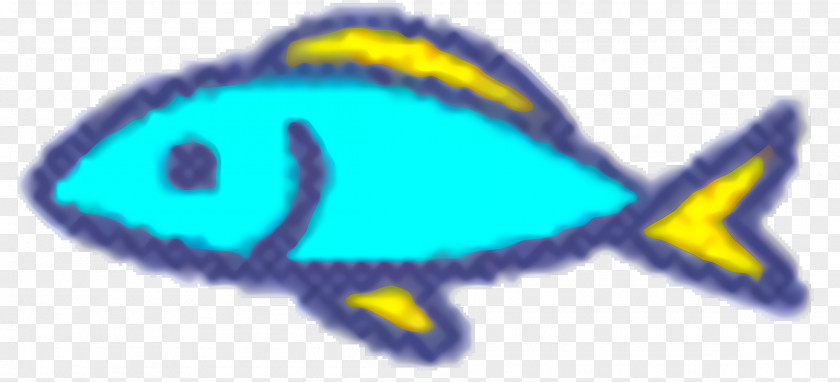 Electric Blue Fish Cartoon PNG