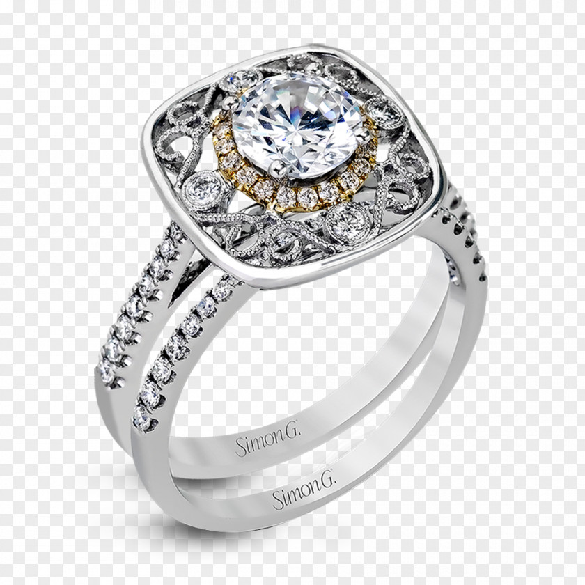 Rose Gold Engagement Ring Diamond PNG