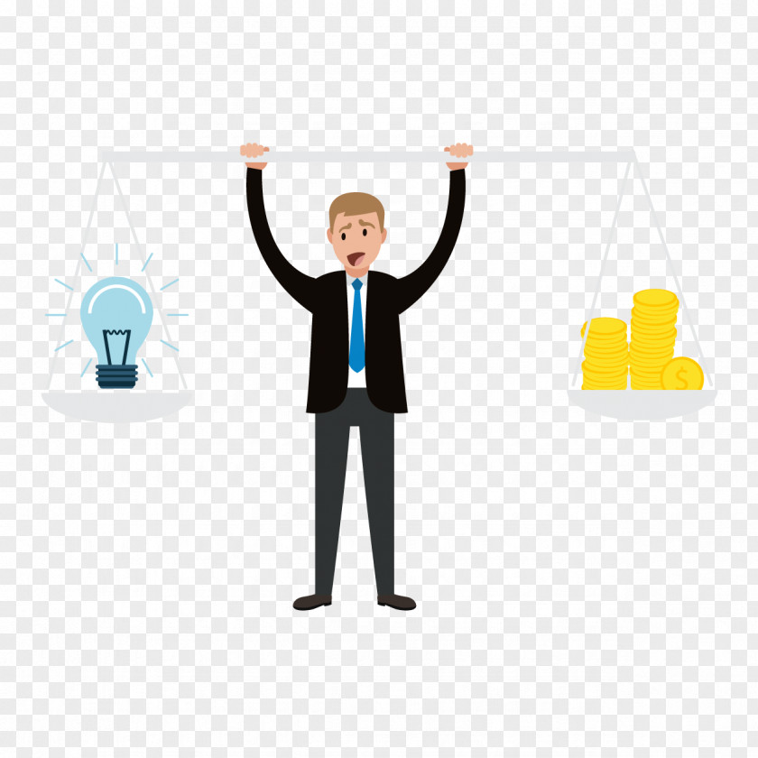 Vector Figure Holding A Balance Scale Idea Illustration PNG