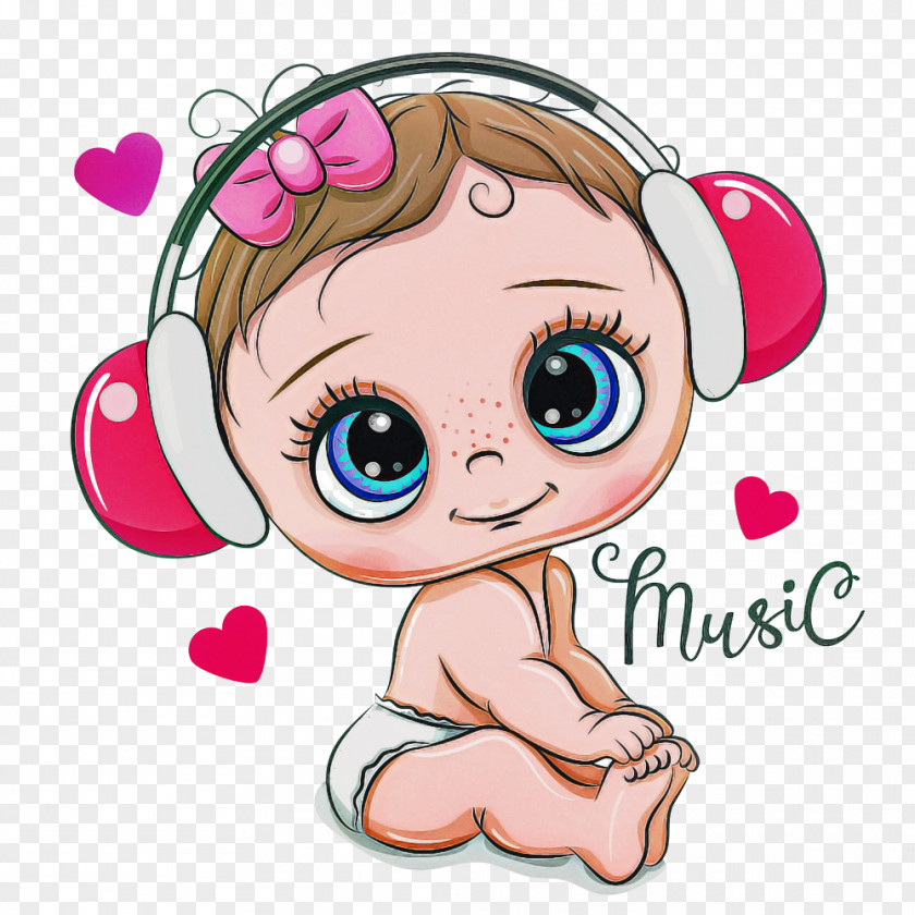 Cartoon Pink Cheek Nose Heart PNG