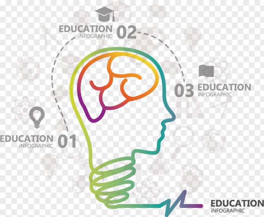 Creative Brain Icon Education Infographic Template PNG