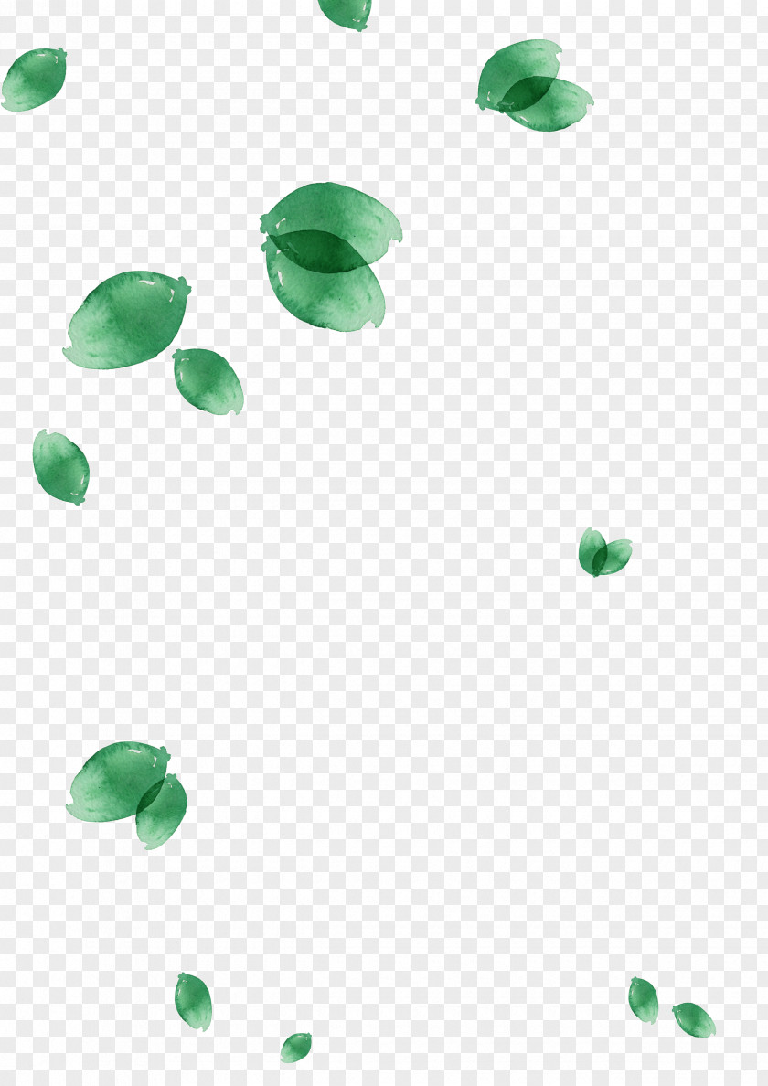 Falling Leaves Leaf Watercolor Painting Green PNG
