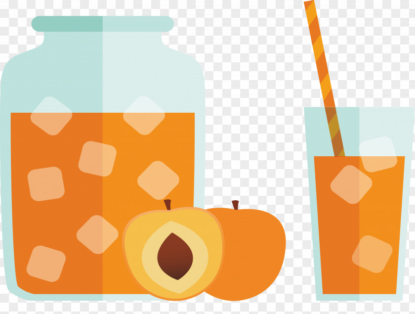 Peach Juice Drink Design Orange Cocktail PNG