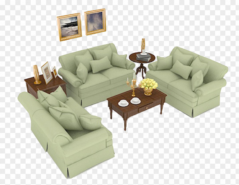 Fabric Sofa Loveseat Couch 3D Computer Graphics PNG