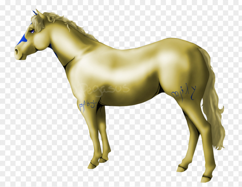Palomino Pegasus Mare Foal Mustang Stallion Halter PNG