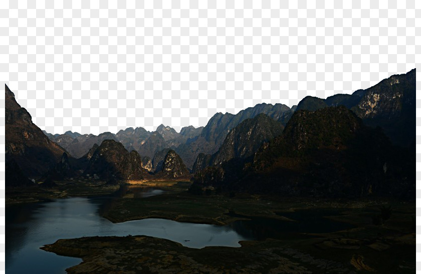 Baise Haokun Lake Scenic Loch Fjord Sky Mountain PNG