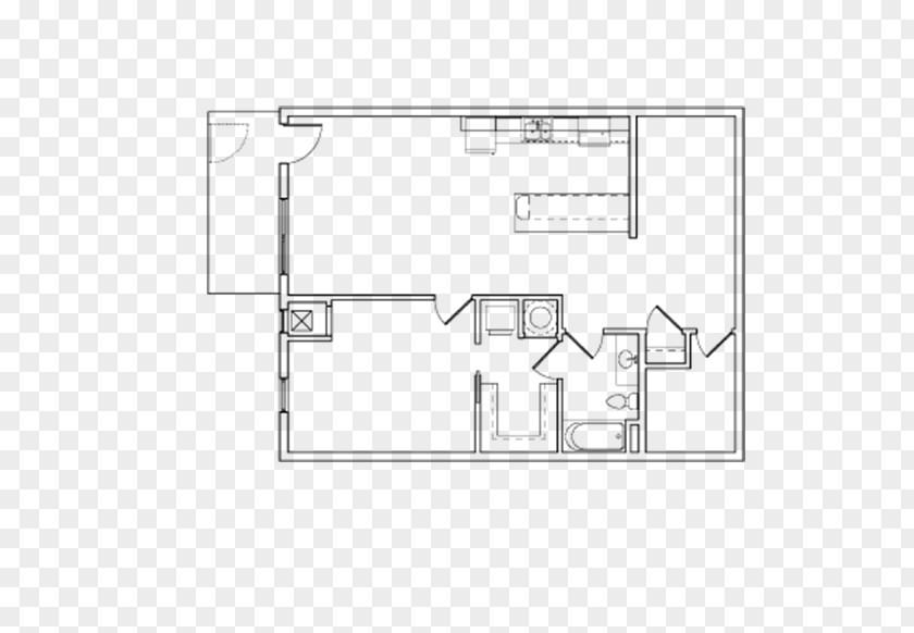 Clean Single Bedroom Floor Plan House Brand Pattern PNG