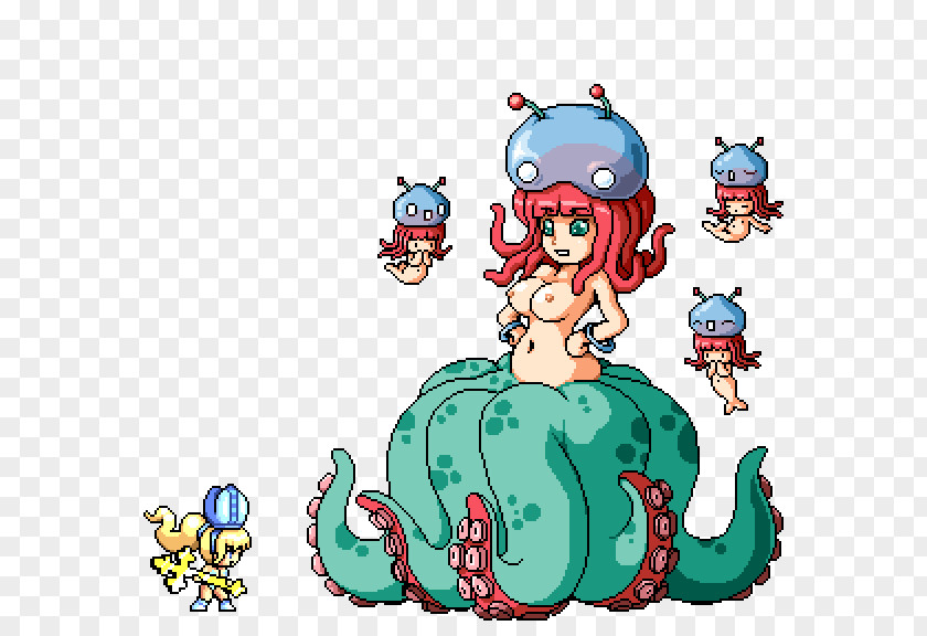 Minecraft Pixel Art Octopus Concept Artist PNG